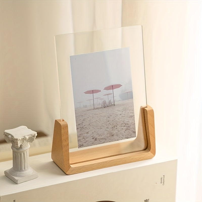 U Shaped Acrylic & Wood Photo Frame