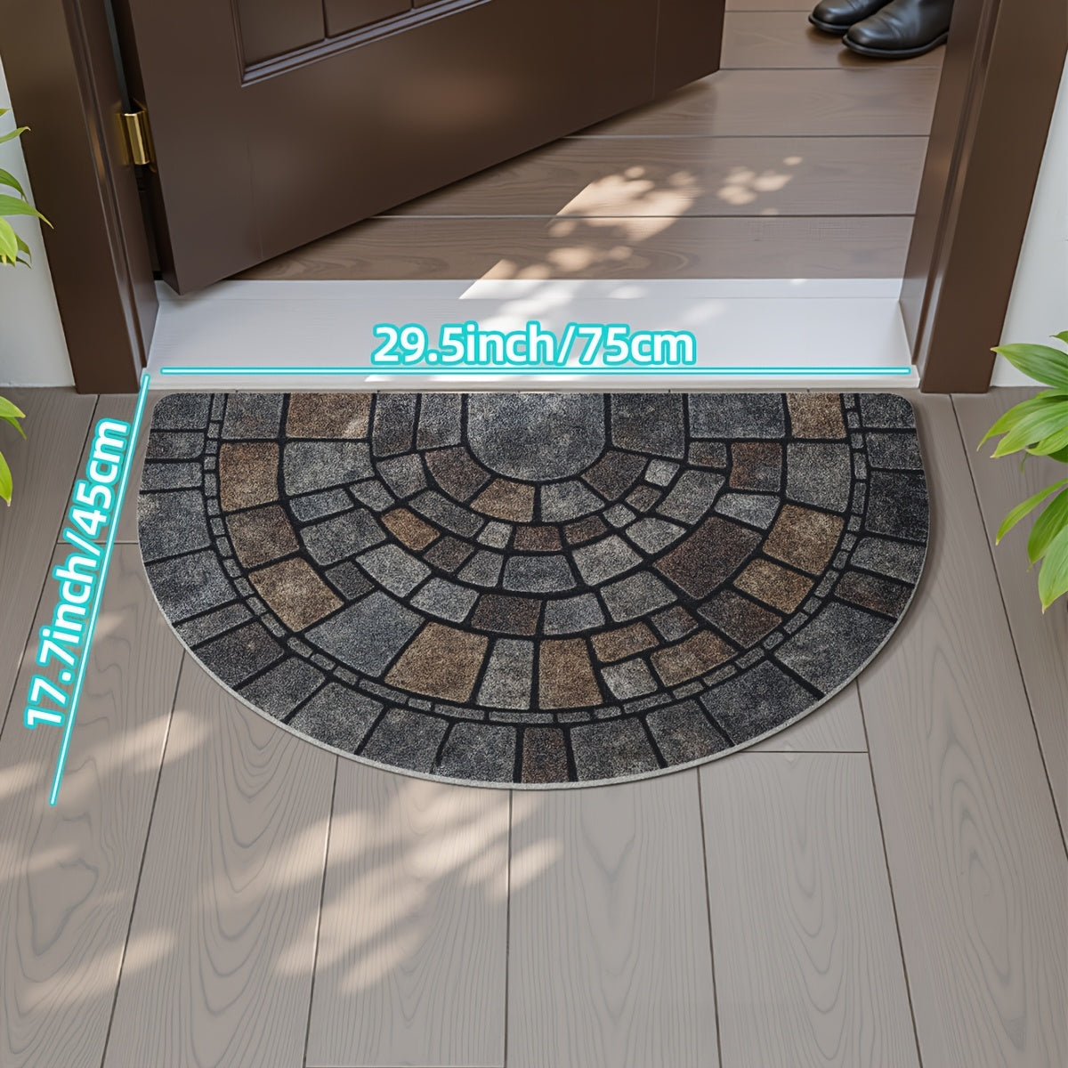 Half Circle Mosaic Door Mat Indoor &
