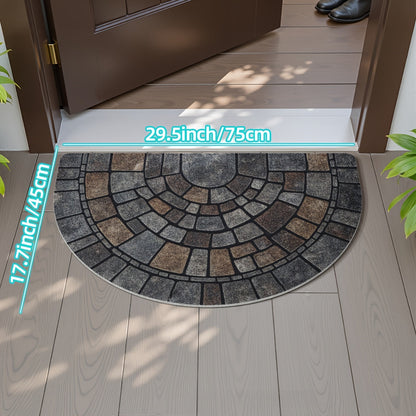 Half Circle Mosaic Door Mat Indoor &