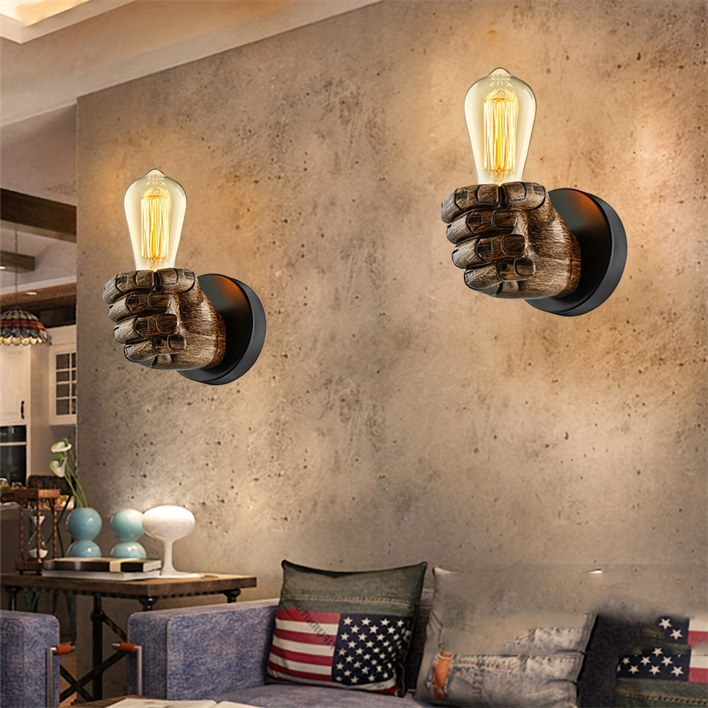 Industrial Hand Wall Lamp Resin E26 Wall