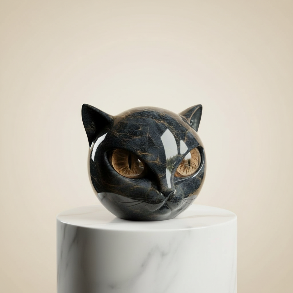 Decorative Cat Sculpture Unique Home Accent