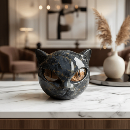 Decorative Cat Sculpture Unique Home Accent