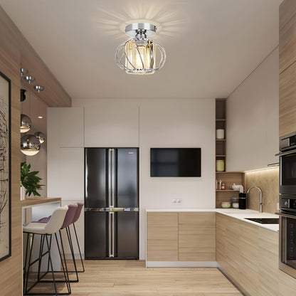 Modern Industrial Cage Ceiling Light Elegant