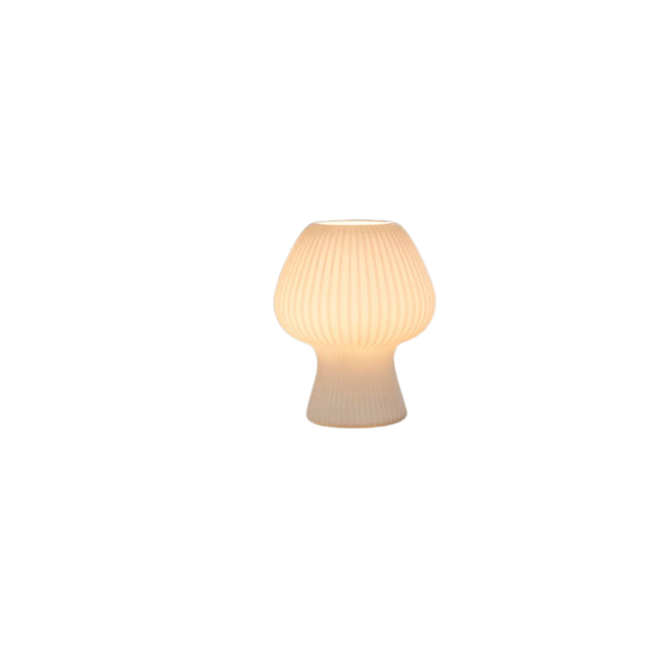 Vintage Bedside Table Lamp Ribbed Glass
