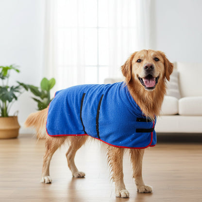 Dog Towel Drying Coat Adjustable Fit Pets