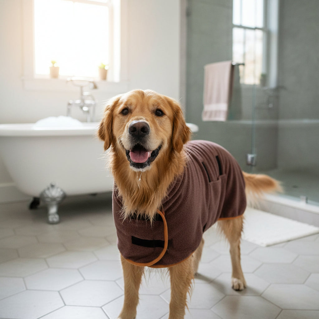 Dog Towel Drying Coat Adjustable Fit Pets