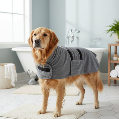 Dog Towel Drying Coat Adjustable Fit Pets
