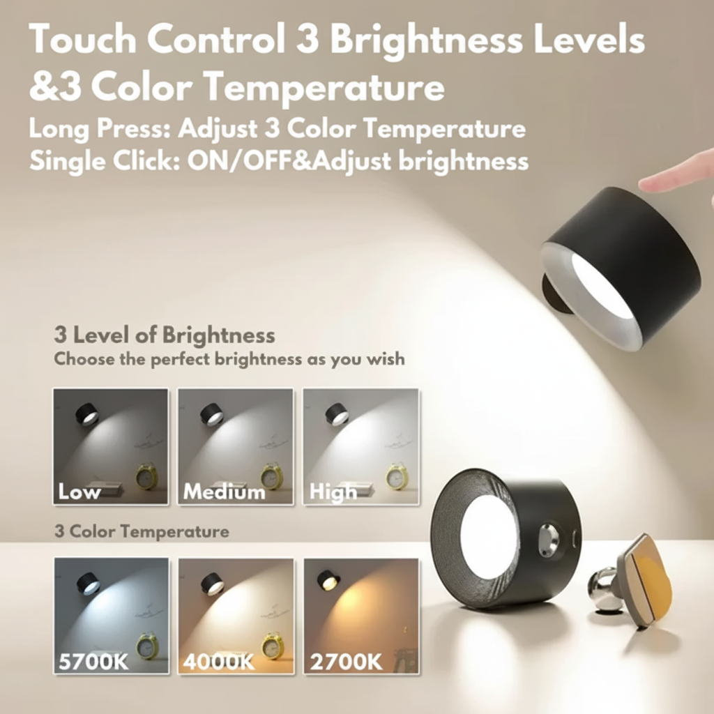 Wall Light Rechargeable LED Adjustable