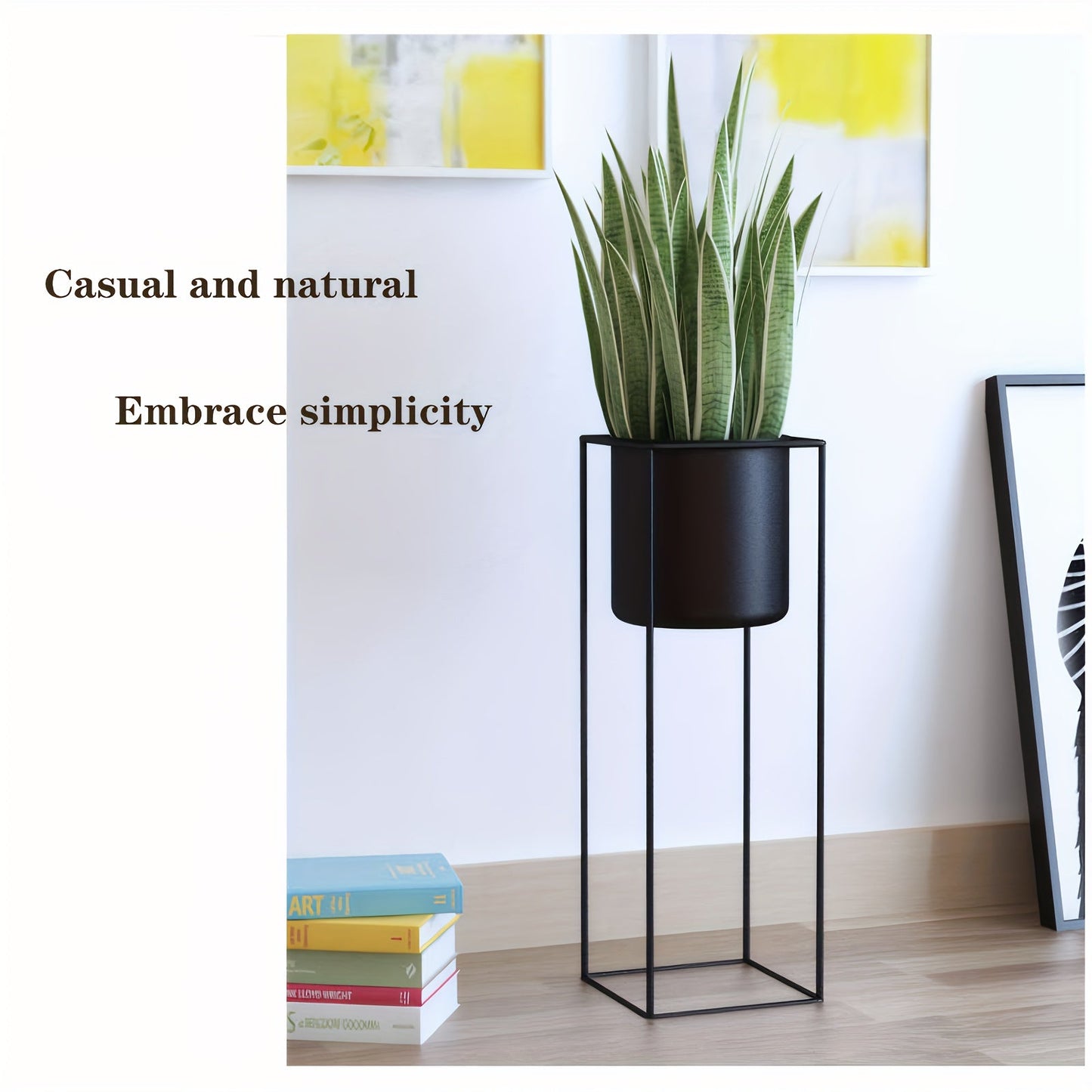 Metal Indoor Plant Stand Modern Black