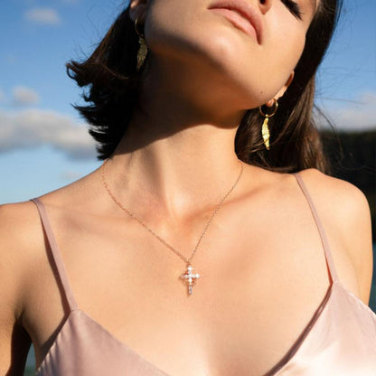 Necklace Cross Pendant Crown Mothers Day