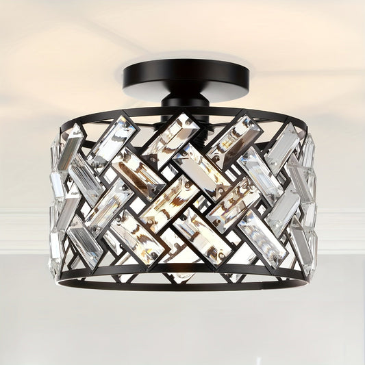 Modern Crystal Semi Flush Mount Ceiling