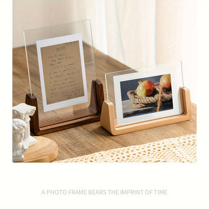 U Shaped Acrylic & Wood Photo Frame