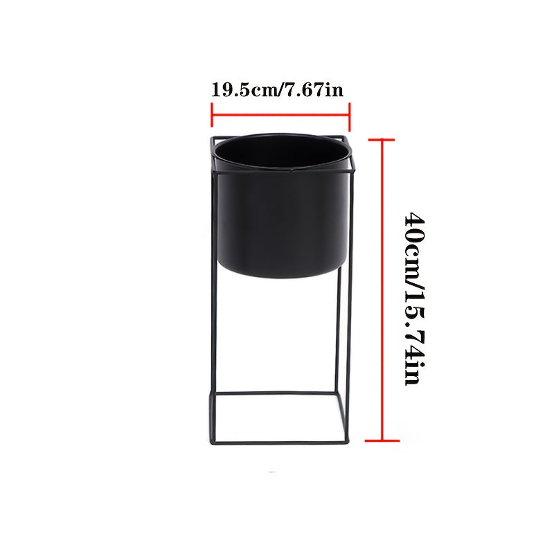 Metal Indoor Plant Stand Modern Black