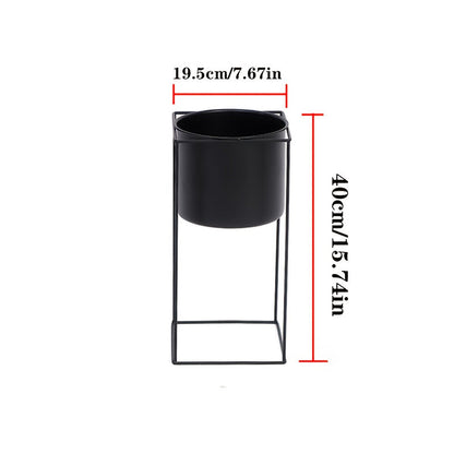 Metal Indoor Plant Stand Modern Black