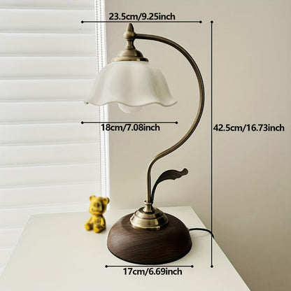 Vintage Goose Neck Table Lamp Antique Brass