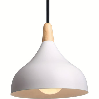 Modern Teardrop Pendant Light Metal & Wood