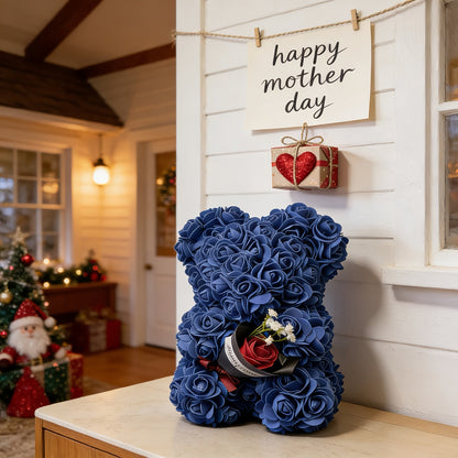 Mothers Day Rose Bear Gift Artificial Flower