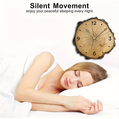 Rustic Wood Slice Wall Clock Natural Log