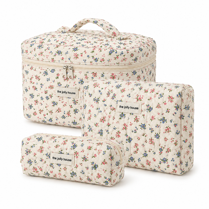 Makeup Bag Travel Cosmetic Bag Floral Cotton