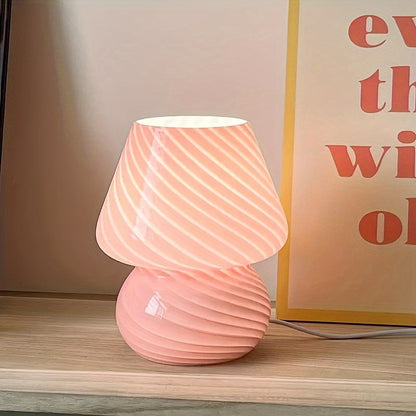 Murano Style Glass Mushroom Lamp USB