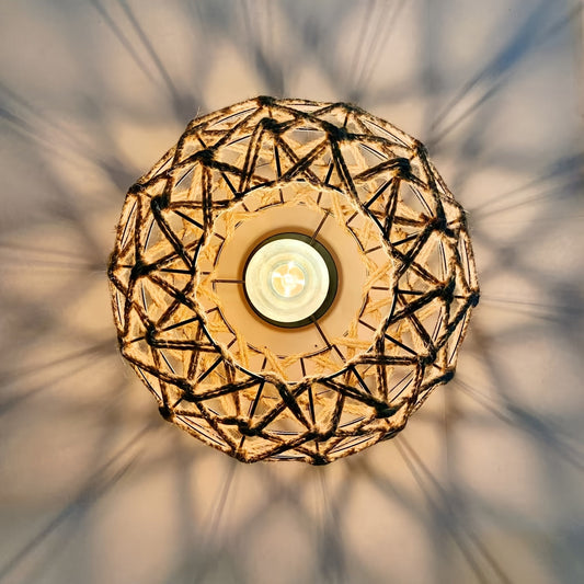 Bohemian Hemp Rope Ceiling Light Handwoven