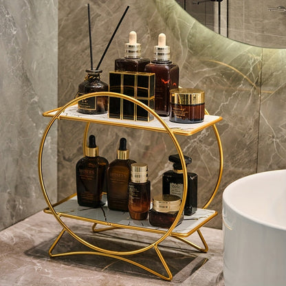 Double Tiered Bathroom Organiser With Cat