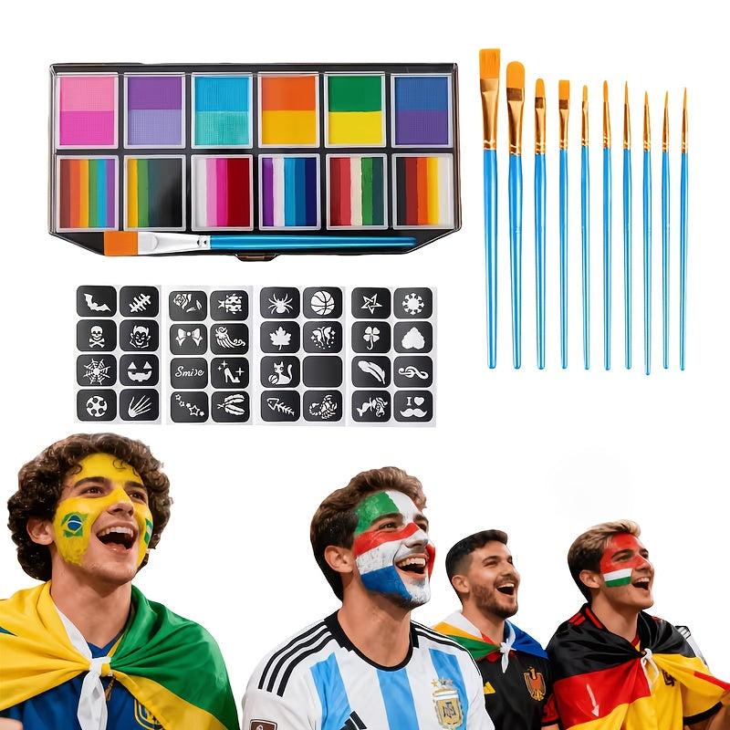 Soccer Ball Face Paint Kit Neon Colors