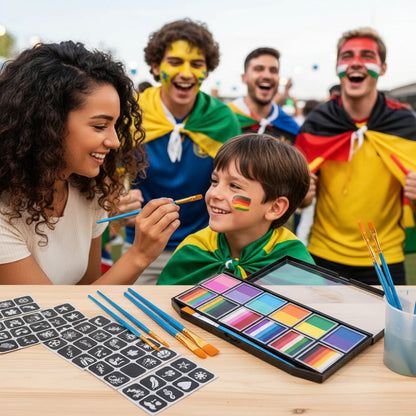 Soccer Ball Face Paint Kit Neon Colors