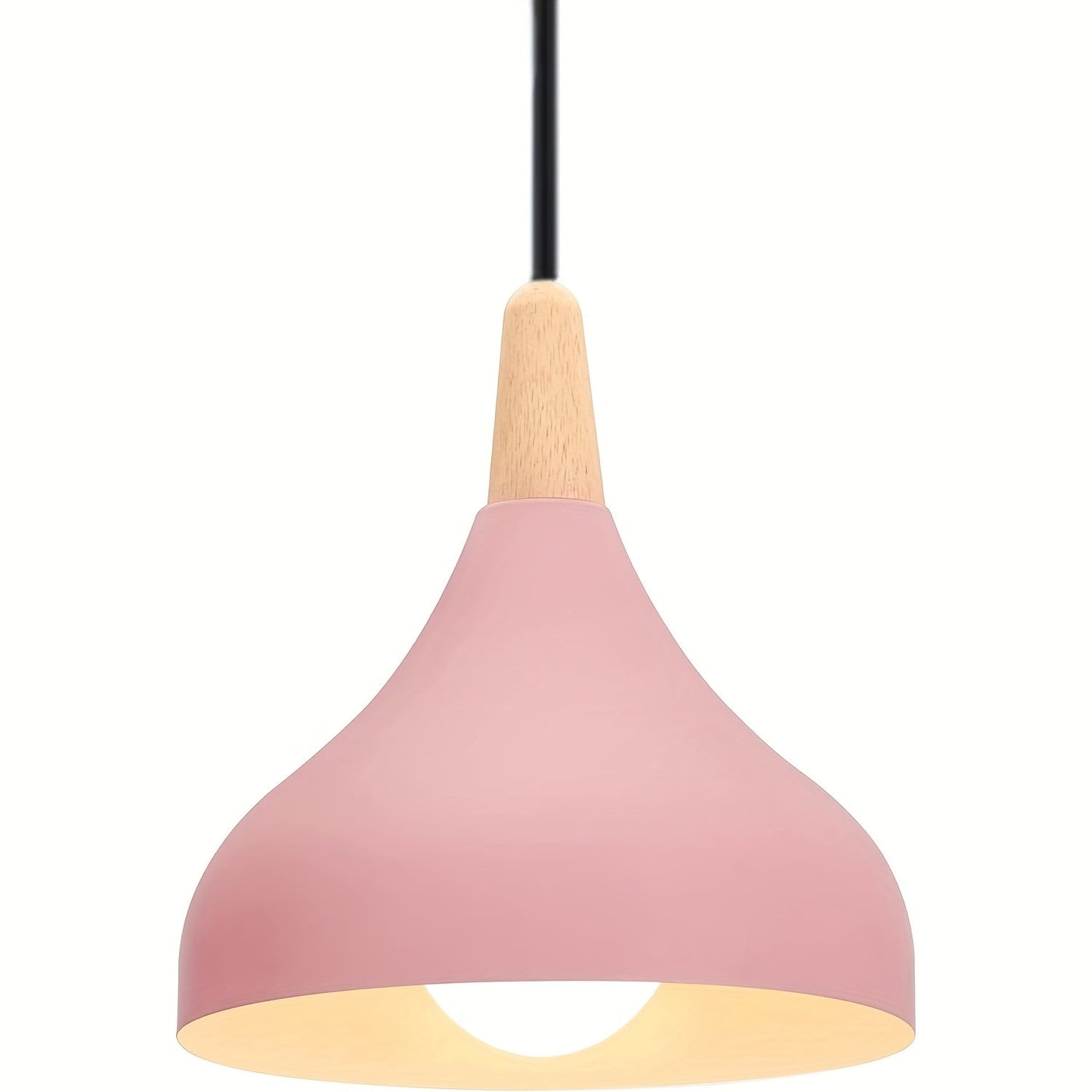 Modern Teardrop Pendant Light Metal & Wood