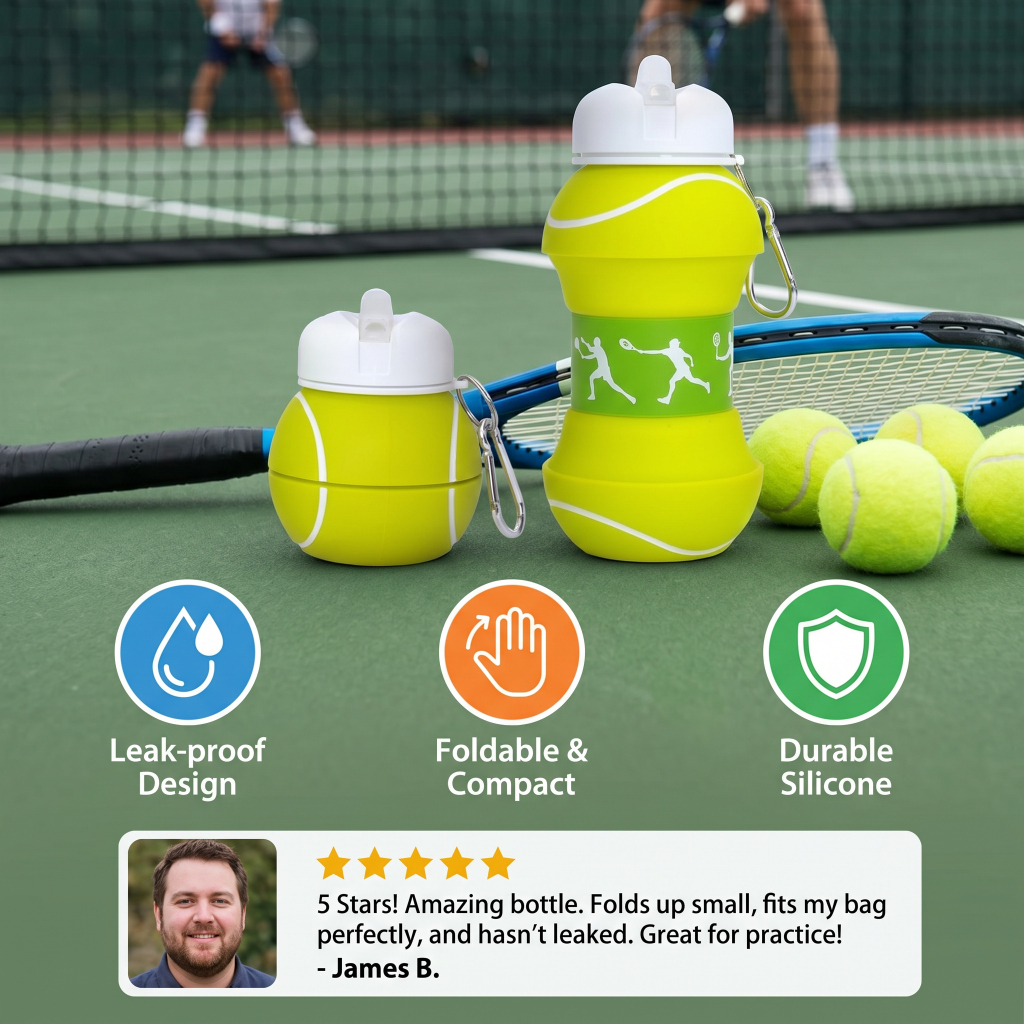 Foldable Collapsible Leak Proof Water Bottle