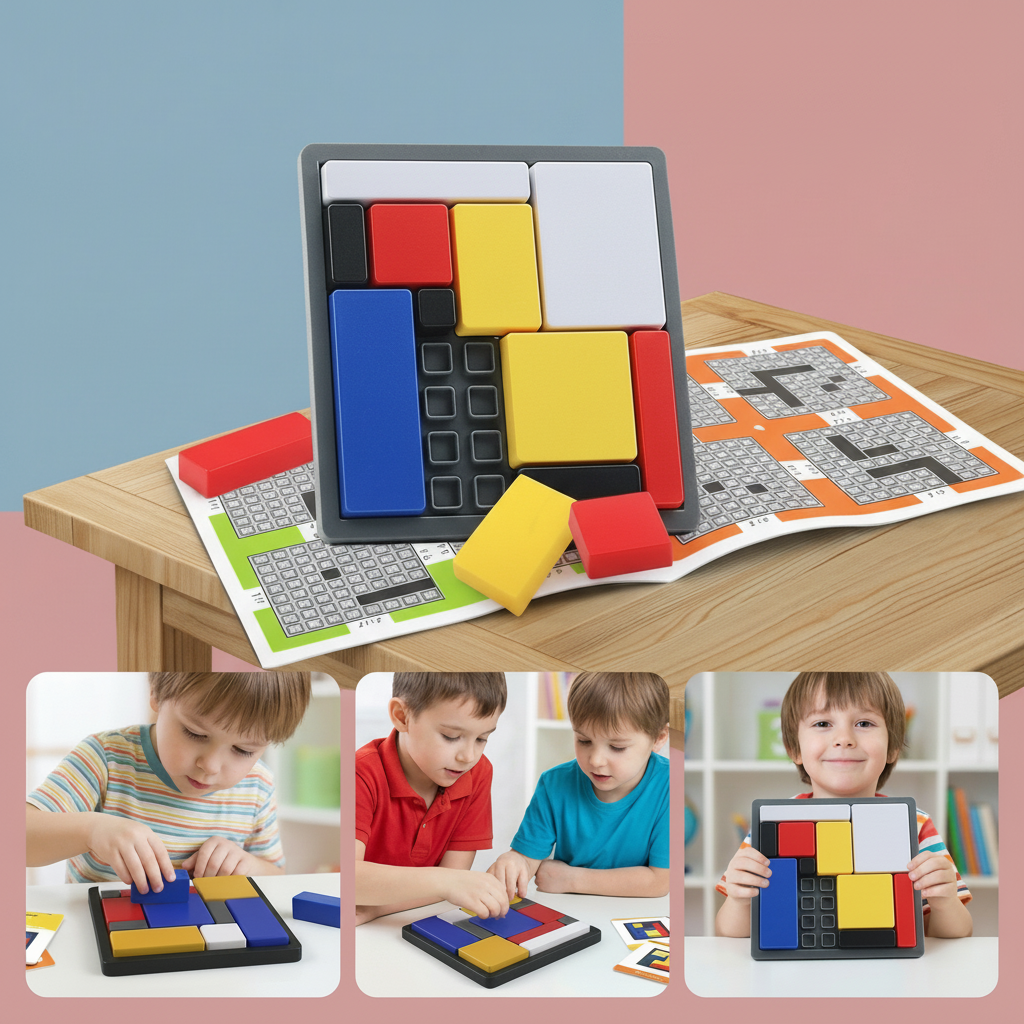 Wooden Puzzle Blocks Shape Sorting Brain Toy