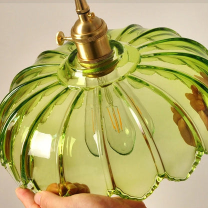 Vintage Flower Pendant Lamp Coloured Glass