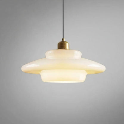 White Glass Pendant Light Modern Mid Century