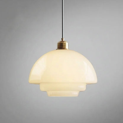 White Glass Pendant Light Modern Mid Century