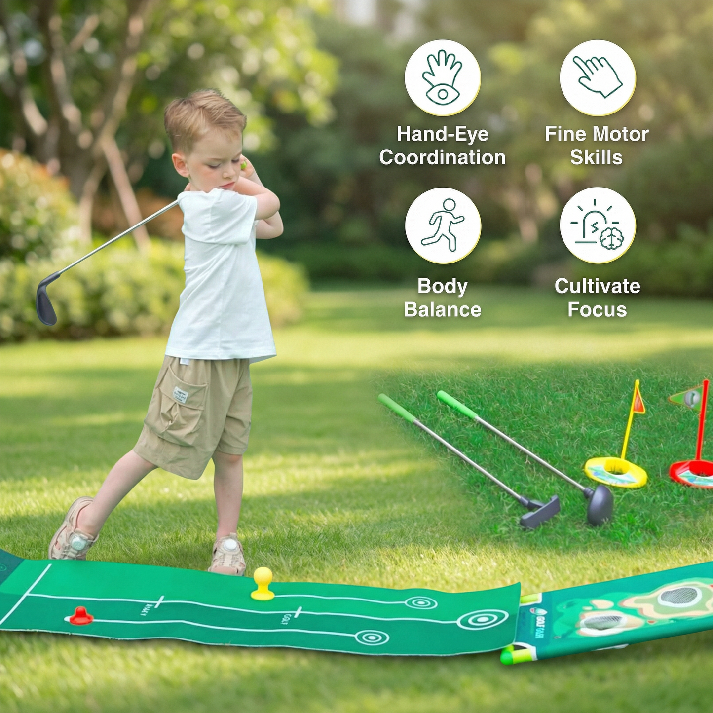 Golf Putting Mat Adjustable Golf Clubs