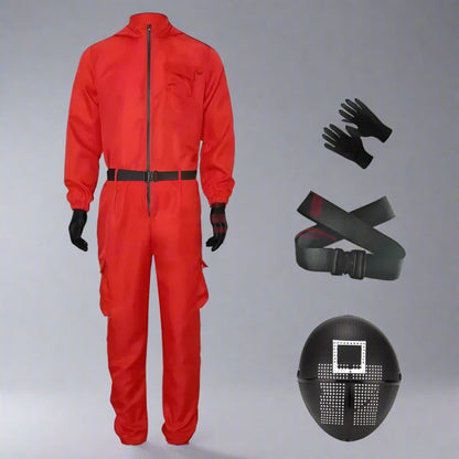 Halloween Costume Adult Guard Mask Jumpsuit