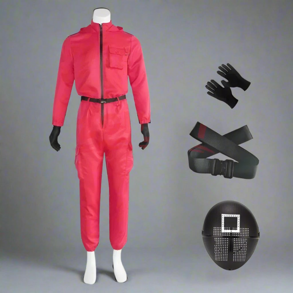 Halloween Costume Adult Guard Mask Jumpsuit