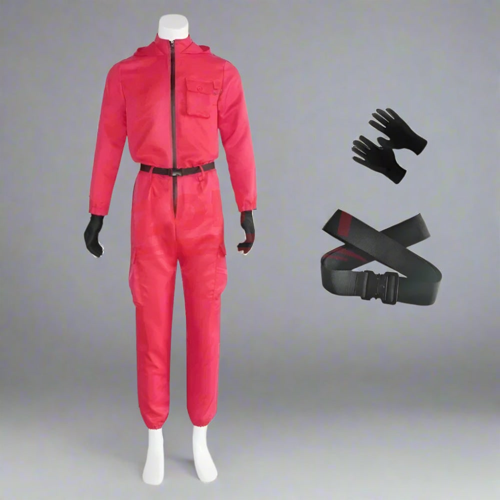 Halloween Costume Adult Guard Mask Jumpsuit