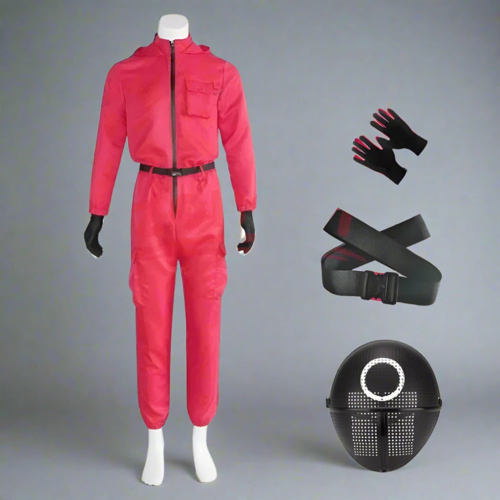 Halloween Costume Adult Guard Mask Jumpsuit