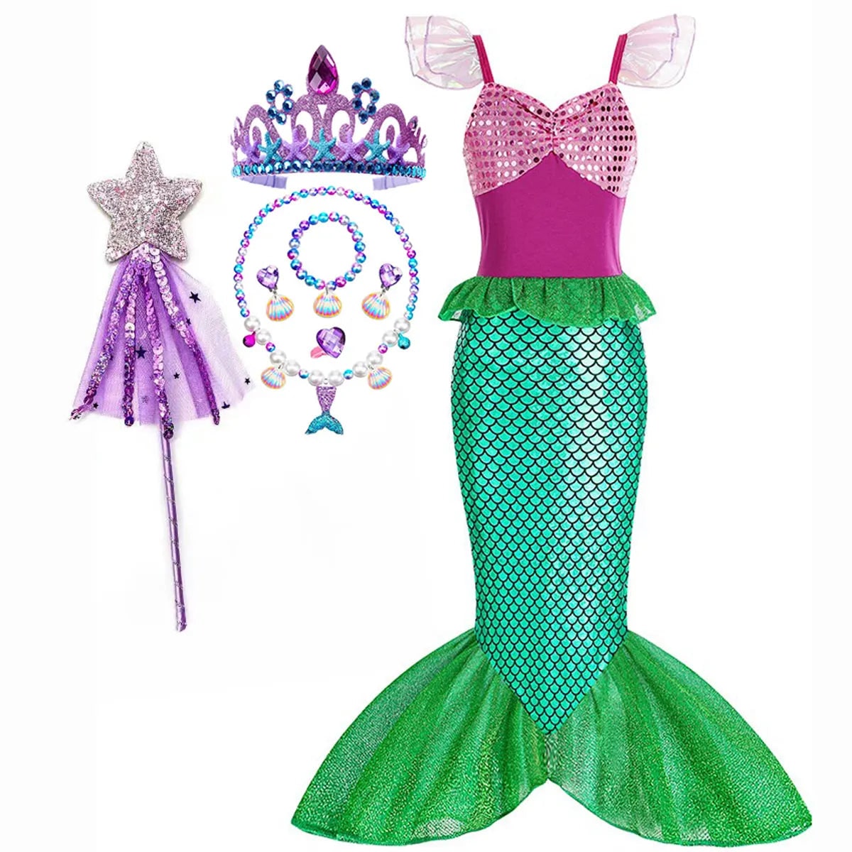 Halloween Costumes Girls Mermaid Dress