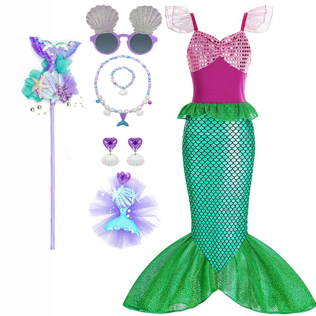 Halloween Costumes Girls Mermaid Dress