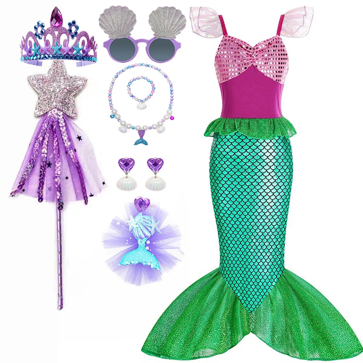 Halloween Costumes Girls Mermaid Dress
