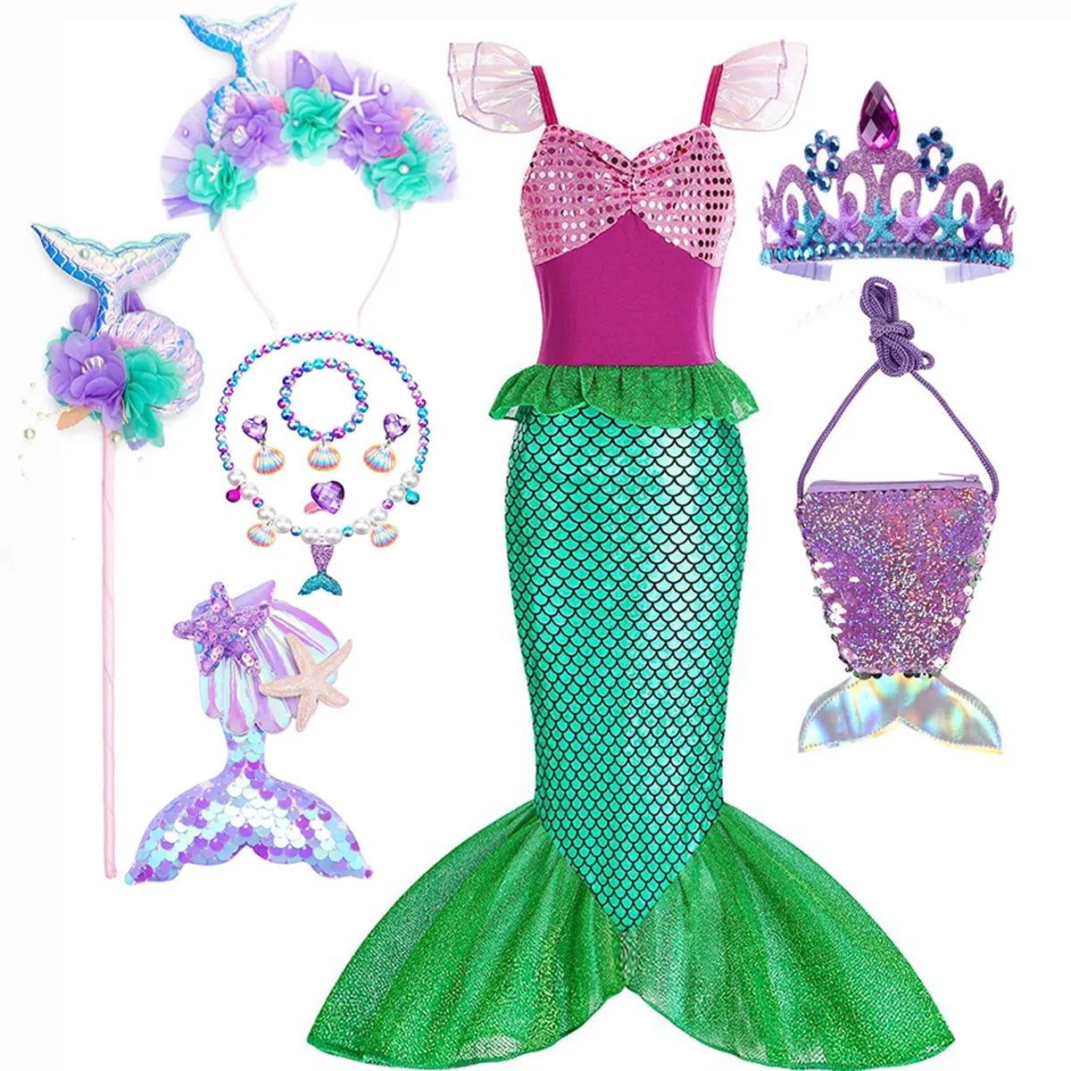 Halloween Costumes Girls Mermaid Dress