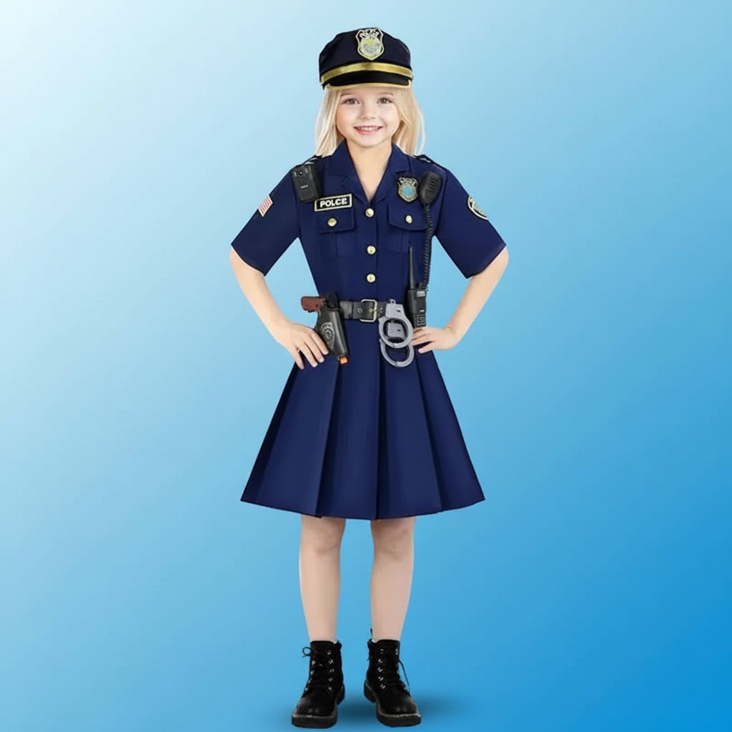 Halloween Costumes Girls Police Dress Role