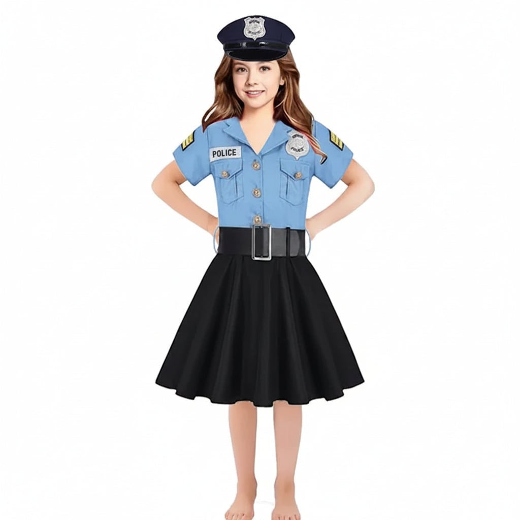 Halloween Costumes Girls Police Dress Role