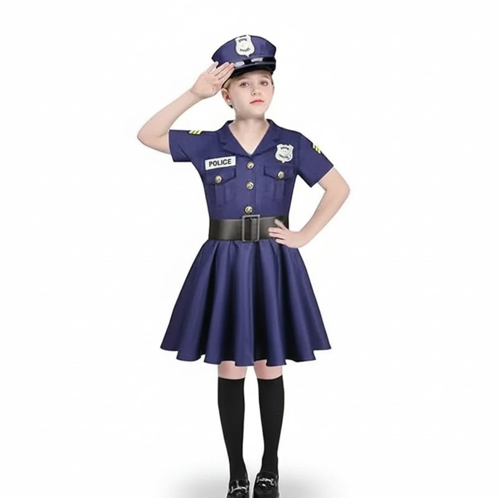 Halloween Costumes Girls Police Dress Role