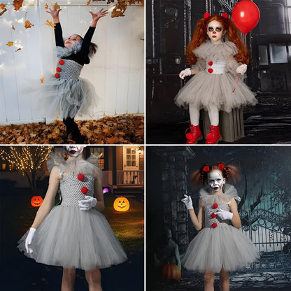 Halloween Costumes Clown Dress Tutu Party