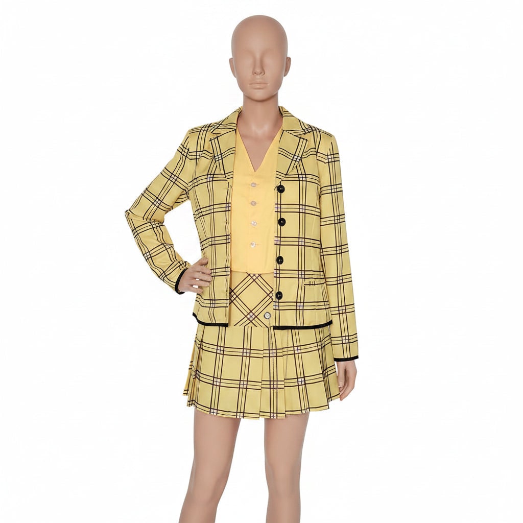 Halloween Costumes Womens Plaid Blazer Skirt