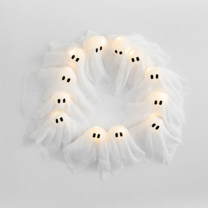 Halloween Decoration Ghost Wreath LED