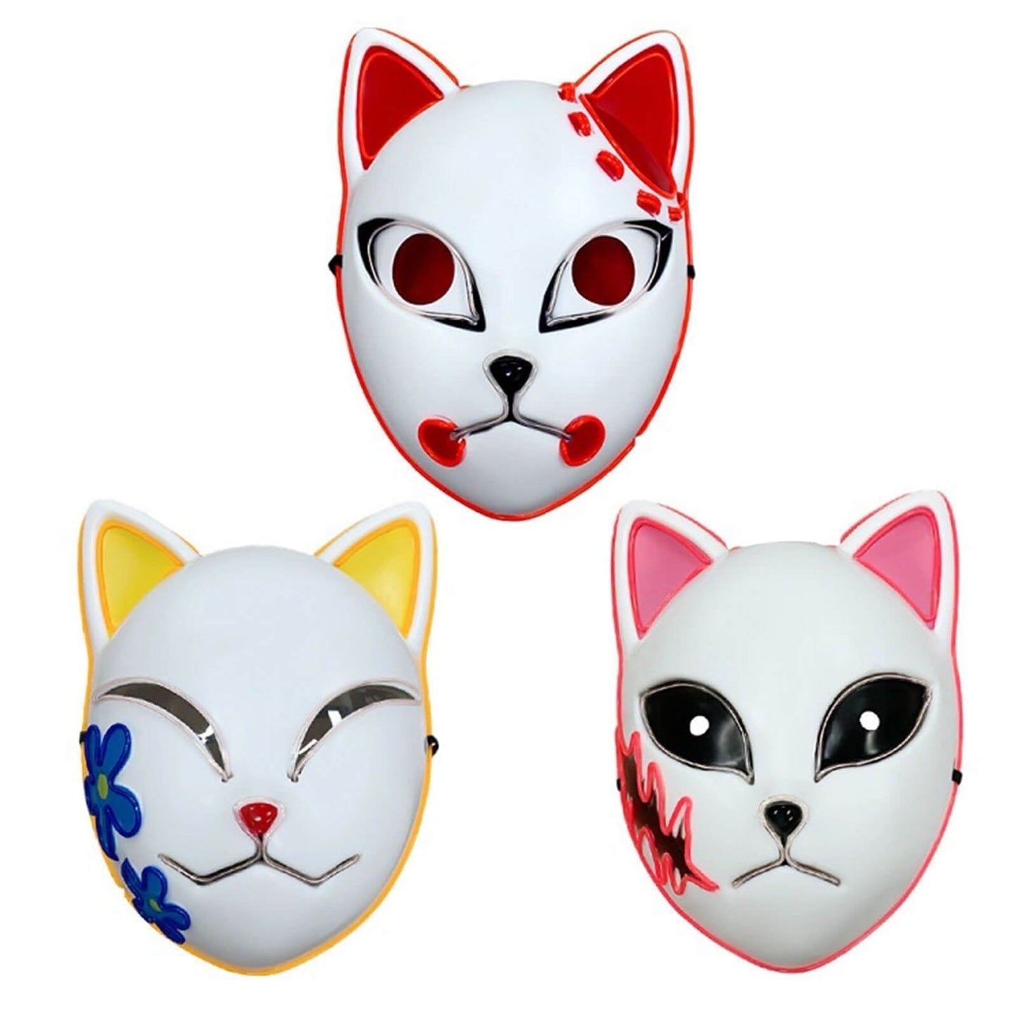 Halloween Mask Cat Design LED Light Up
